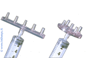 Circular 3 outlets-luer connection